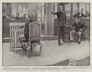 A hadbíróság Dreyfus kapitány ellen Rennes-ben, a második nyilvános ülés drámai eseménye